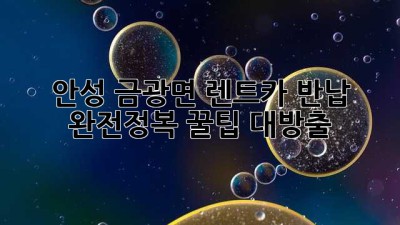 안성 금광면 렌트카 반납 완전정복! 꿀팁 대방출 🚗💨